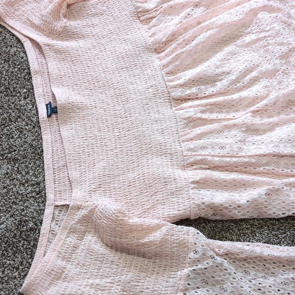 Torrid Women's Off-Shoulder Lace Babydoll Top Pink Stretchy Size 5X - Picture 4 of 11